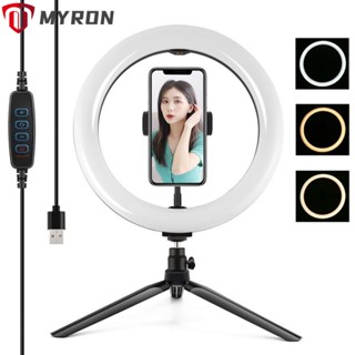 Myron ไฟวงแหวนเซลฟี่ LED 3 สี สําหรับ Tik Tok Youtube