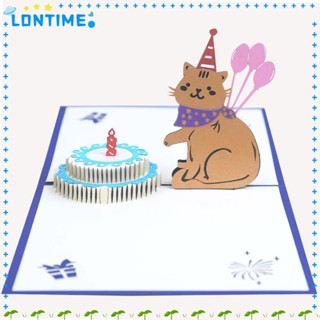 Lontime การ์ดอวยพร ลายแมว สร้างสรรค์ สําหรับตกแต่งปาร์ตี้