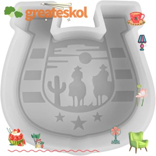 Greateskol แม่พิมพ์ซิลิโคน รูปเกือกม้า คาวบอยตะวันตก ขนาด 10.5*10*2.6 ซม. สีขาว สําหรับทําขนม สดชื่นในรถยนต์