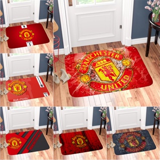 พรมเช็ดเท้า ลายโลโก้ Manchester United กันลื่น ขนาด 60x40 ซม. สําหรับห้องน้ํา ห้องอาบน้ํา บ้าน