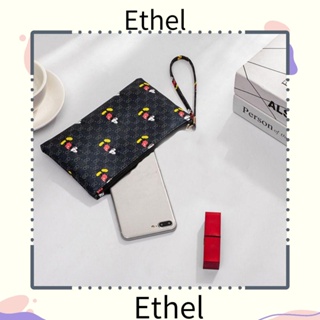 Ethel1 กระเป๋าสตางค์ หนัง PU ใบใหญ่ มีซิป ใส่โทรศัพท์มือถือได้ สําหรับผู้หญิง