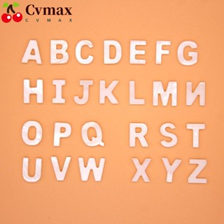 Cvmax ลูกปัด ลายตัวอักษร A-Z 10 มม. สีขาว สําหรับสร้อยคอ DIY 26 ชิ้น