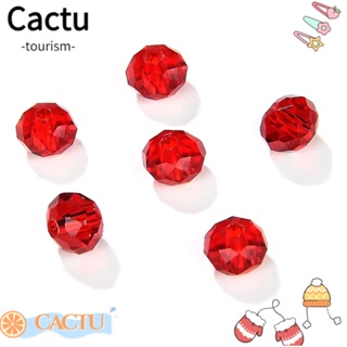 Cactu ลูกปัดแก้ว 8 มม. สีแดง สําหรับทําเครื่องประดับ สร้อยข้อมือ DIY 330 ชิ้น