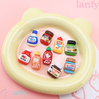 Lanfy แม่เหล็กติดตู้เย็น ขวดเครื่องดื่ม ขวดเครื่องปรุง เรซิน ขนาดเล็ก น้ําหนักเบา เครื่องประดับ กิ๊บติดผม เงา น่ารัก 9 ชิ้น / ชุด