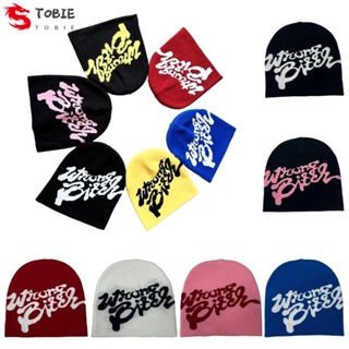 Tobie Skullies หมวกบีนนี่ ผ้าถัก ให้ความอบอุ่น ลายตัวอักษร สีพื้น แฟชั่นฤดูใบไม้ร่วง ฤดูหนาว