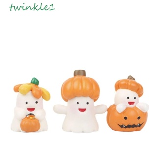 Twinkle1 โมเดลตุ๊กตาผีฟักทอง PVC ขนาดเล็ก สําหรับตกแต่งสวน 8 ชิ้น ต่อชุด