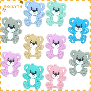 Moilyth ลูกปัดซิลิโคน รูปสัตว์น่ารัก 5 สี อุปกรณ์เสริม สําหรับทําเครื่องประดับ ปากกา