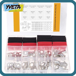 Yveta ที่จับสายเคเบิลแบตเตอรี่ AWG 8 6 4 2 ทองแดง พร้อมกล่องเก็บแบตเตอรี่ 80 ชิ้น