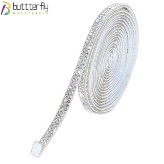 Buttterfly ริบบิ้นเพชรคริสตัล พลอยเทียม 0.25 นิ้ว 4 หลา สําหรับงานแต่งงาน DIY