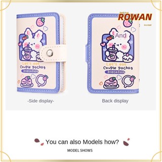 Rowans กระเป๋าใส่บัตรเครดิต พาสปอร์ต หนัง PU พิมพ์ลายการ์ตูน หลายตําแหน่ง เหมาะกับใส่นามบัตร สําหรับผู้หญิง