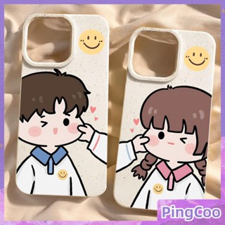 Pingcoo - เข้ากันได้สำหรับ เคส iphone 11 เคสไอโฟน เคสไอโฟน11 กรณีเป็นมิตรกับสิ่งแวดล้อมย่อยสลายได้สีขาวกรณีกันกระแทกป้องกันน่ารักมีความสุขคู่ที่เรียบง่ายเข้ากันได้กับ iPhone 15 14 PRO MAX 13 PRO MAX 12 11 PRO MAX XR XS MAX 7 8 PLUS