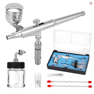 Professional Airbrush Set for Model Making Art Painting with G1/8 Adapter Wrentch 2 Fluid Cups 2Needles 2 Nozzles - High-Quality Airbrush Kit for Precise Model Painting and Artwork Creation