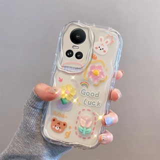 เคส OPPO RENO 10 5G RENO 10 PRO 5G ตุ๊กตาสามมิติ สีใส การ์ตูน กรณีป้องกันโทรศัพท์มือถือ TY4