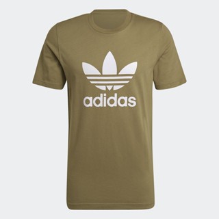 adidas ไลฟ์สไตล์ เสื้อยืด Adicolor Classics Trefoil ผู้ชาย สีเขียว HE4954