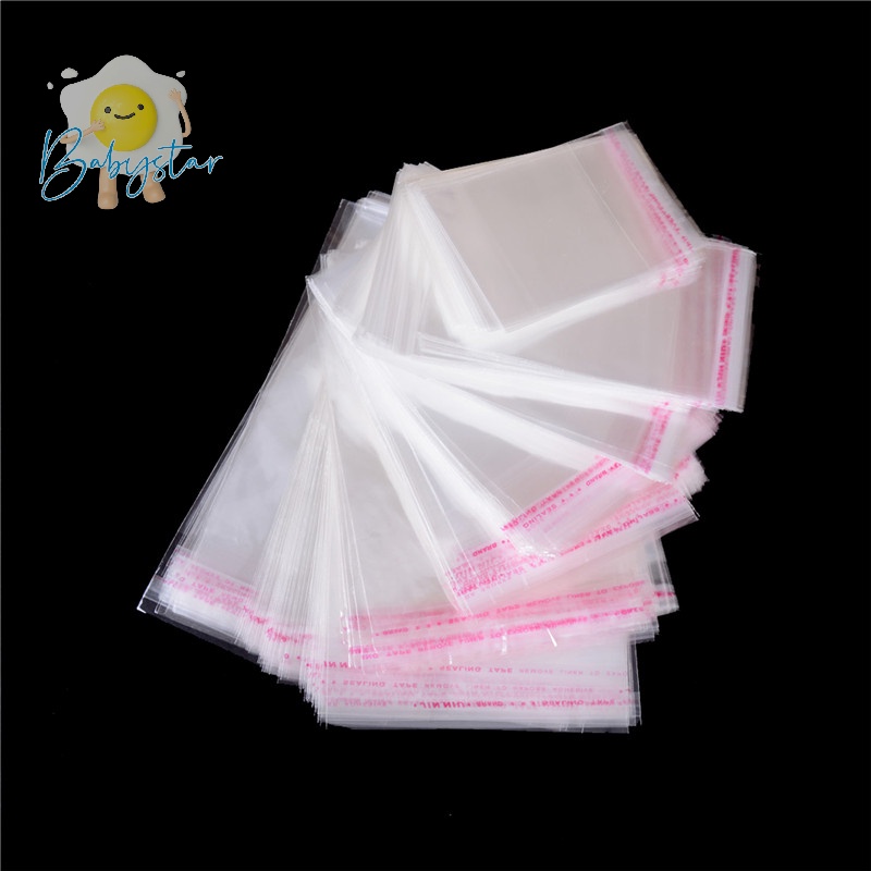 Itht> ถุงพลาสติกใส มีกาวในตัว OPP สําหรับใส่เครื่องประดับ 100 ชิ้น ต่อถุง
