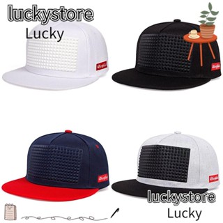 Lucky หมวกเบสบอล ผ้าฝ้าย ระบายอากาศ ทรงสามเหลี่ยม 3 สี สไตล์ฮิปฮอป สําหรับผู้ชาย และผู้หญิง