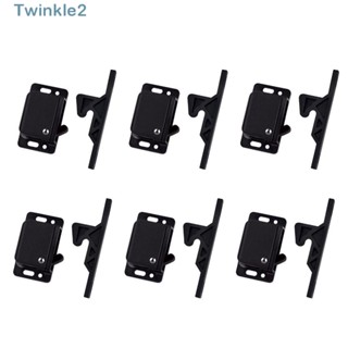 Twinkle กลอนประตูลิ้นชัก ABS สีดํา พร้อมสกรูยึด แบบเปลี่ยน สําหรับบ้าน ออฟฟิศ 6 แพ็ค