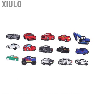 Xiulo Cartoon Car Shoe Charm  15Pcs Lightweight No Deformation Lovely Hole Decoration for School