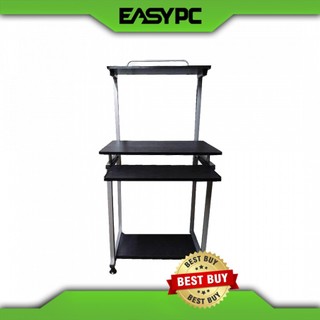 EasyPC| TBL GX468C Desktop Computer Table|  Black Wood and Beech Wood