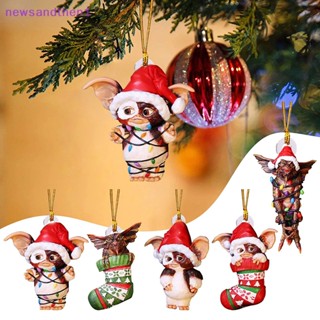 Newsandthen1 Gremlins Gizmo In Santa หมวกแขวน เครื่องประดับเทศกาล น่ารัก ลูกสุนัข อะคริลิค เครื่องประดับ ของขวัญคริสต์มาส อุปกรณ์งานเลี้ยง เทศกาลที่ดี