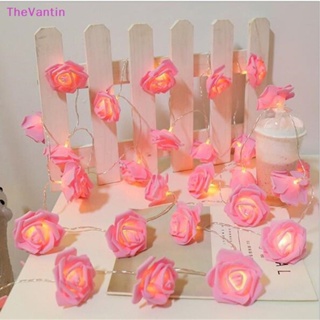 Thevantin สายไฟ LED รูปดอกกุหลาบ ชาร์จ USB สําหรับตกแต่งช่อดอกไม้ งานแต่งงาน ปาร์ตี้