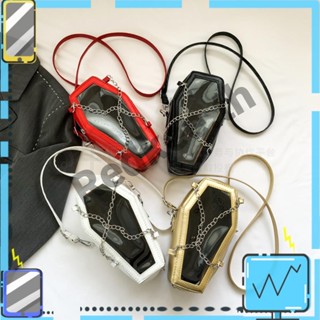 กระเป๋าสะพายข้าง PVC หนัง PU รูปโลงศพ สําหรับผู้หญิง [Redkee.th]