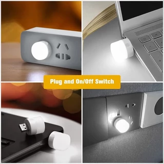 โคมไฟอ่านหนังสือ LED ทรงกลม ขนาดเล็ก แบบพกพา ชาร์จ USB สีขาวอบอุ่น