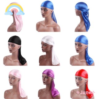 June Durag Cap ที่คาดผม ผ้าสแปนเด็กซ์ สีพื้น