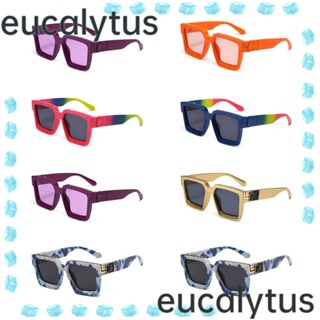 Eucalytus1 แว่นตากันแดด ป้องกัน UV400 กรอบสี่เหลี่ยม ขนาดใหญ่ สีสันสดใส แฟชั่นสําหรับผู้หญิง และผู้ชาย