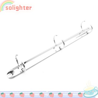 Solighter สันห่วงโลหะ ทรงกลม ลายตัวอักษร สีเงิน 3 ห่วง 2 ชิ้น DIY