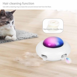 UFO Interactive Cat Toy With Feathers Automatic Teaser Kitten Toys for Indoor UK