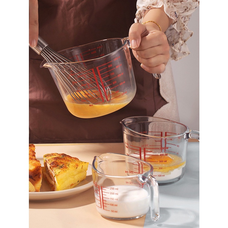 ถ้วยตวงแก้ว ถ้วยชงกาแฟ กาแฟ Measuring cup ขนาด 250 ml / 8 ออนซ์ ทนทาน ทนความร้อนสูง - รูปที่ 3