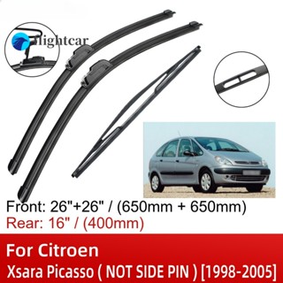 Flightcar ใบปัดน้ําฝน ด้านหน้า และหลัง อุปกรณ์เสริม สําหรับ Citroen Xsara Picasso 1998-2005 26 นิ้ว 26 นิ้ว 16 นิ้ว 003 2004 200