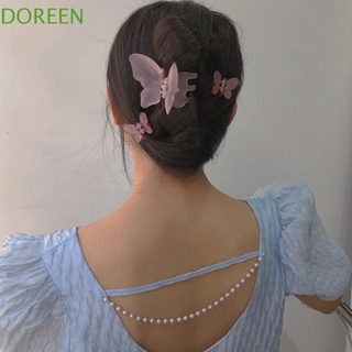 Doreen กิ๊บติดผม รูปผีเสื้อ ฉลาม เนื้อแมตต์ หรูหรา สไตล์วินเทจ สําหรับผู้หญิง