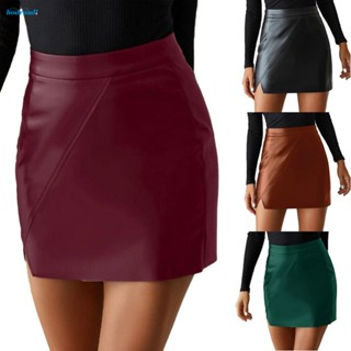 【HODRD】Modern and Glamorous Womens High Waist PU Leather Skirt Short Pencil Party Skirt【Fashion】