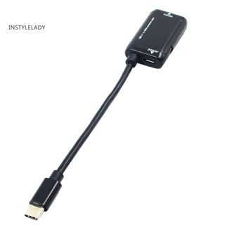 Instylelady อะแดปเตอร์แปลงเสียง USB 31 Type C เป็น HDMI 1080P สําหรับ PC HDTV