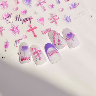 &lt;Happybay&gt; สติกเกอร์ติดเล็บ ลายบาร์บี้ เจ้าหญิง สีชมพู สําหรับตกแต่งเล็บ Diy ลดราคา