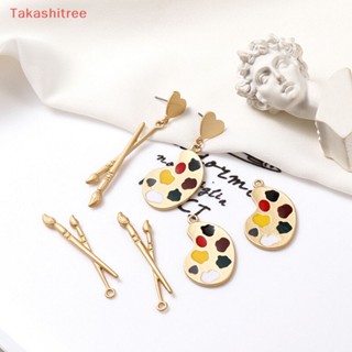 (Takashitree) จี้พู่กัน สีทอง สําหรับทําเครื่องประดับ ต่างหู DIY 4 ชิ้น ต่อล็อต