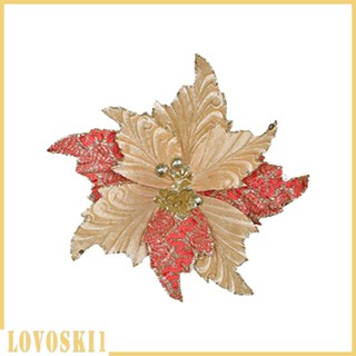 [Lovoski1] ดอกไม้ประดิษฐ์ Poinsettia เครื่องประดับ สําหรับตกแต่งต้นคริสต์มาส