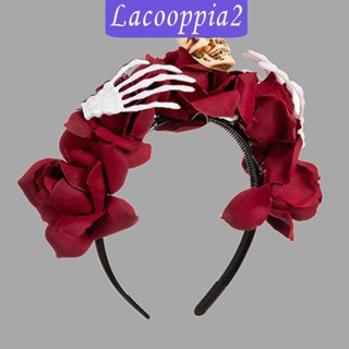 [Lacooppia2] ที่คาดศีรษะ มงกุฎดอกไม้ กะโหลก คอสเพลย์ สําหรับปาร์ตี้ฮาโลวีน