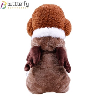 Buttterfly เสื้อผ้าสัตว์เลี้ยง ชุดจั๊มสูท ลายคริสต์มาส กวาง อบอุ่น สําหรับสุนัข