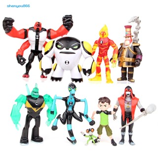 Syc- ฟิกเกอร์ Ben 10 Kineceleran Heatblast LED 9 ชิ้น ของเล่นสําหรับเด็ก