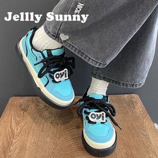  Jellly Sunny  รองเท้าผ้าใบผู้หญิง พื้นหนา ใส่สบาย สไตล์เกาหลี รองเท้าแฟชั่นผู้หญิง มีความนุ่มนวล 2023 ใหม่ FYD2390VUL 37Z230913