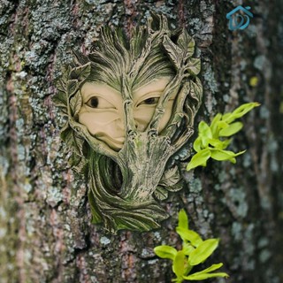 Greenman พร็อพเรซิ่น รูปปั้นเอลฟ์ แนวสร้างสรรค์ ทนต่อสภาพอากาศ สําหรับตกแต่งสวน