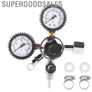 Supergoodsales CO2 Regulator EU Plug Plated Brass+Plastic Durable Dual Gauge