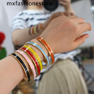 Mxfashione กําไลข้อมือ บุคลิกที่ไม่ซ้ําใคร ผู้หญิง ของขวัญ ชนกลุ่มน้อย ออกแบบคู่ กําไลข้อมือ ตกแต่ง ที่มีสีสัน เคลือบกําไลข้อมือ