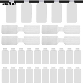 Smile ป้ายแท็กไนล่อน มีกาวในตัว ใช้ง่าย สีขาว สําหรับติดสายเคเบิล 60 ชิ้น