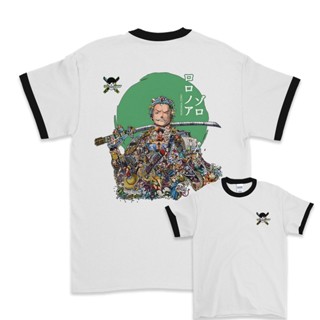 Partyprintstore เสื้อยืด พิมพ์ลายอนิเมะ One Piece Roronoa Zoro V2 14 3/4