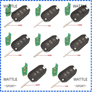 Wattle รีโมตกุญแจรถยนต์ ID46 VA2 HU83 3 ปุ่ม 433Mhz สําหรับ Peugeot 208 2008 308 508 Citroen C3 C4 C5