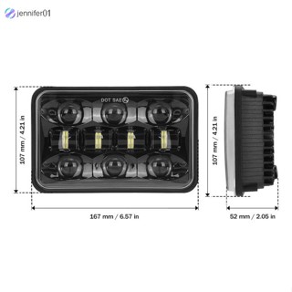 Jen ไฟหน้ารถยนต์ LED ทรงสี่เหลี่ยม 4x6 นิ้ว 120W 12000Lm 6000K